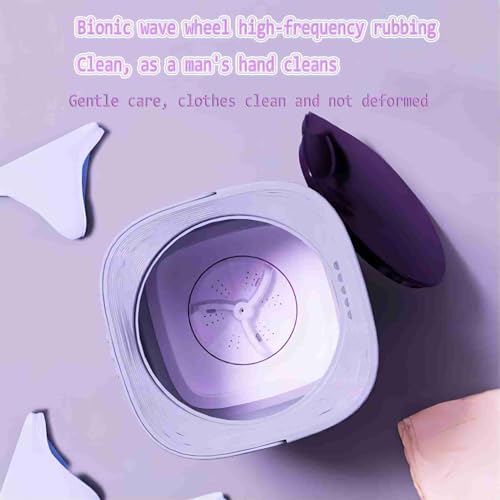 Portable Washing Machines, 8L Mini Washing Machine Foldable Washing Machine with 3 Modes, Travel Portable Washing Machine for Underwear, Sock, Baby Clothes, Camping, RV, Dorm, Apartment (Purple) - Image 4