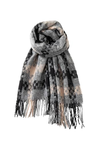 Winter Scarf For Women Women's Long Plaid Blanket Scarf Chunky Oversized Winter Fall Warm Big Tartan Scarves Wrap Shawl Ladies Gifts