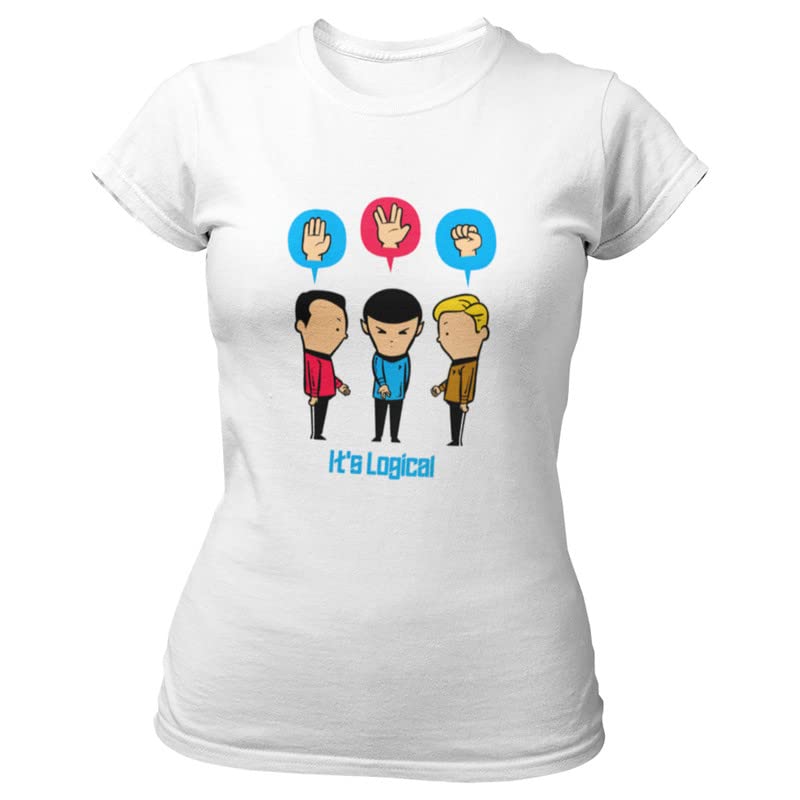 EqualLifePure Cotton Chest Print T Shirt-Sifi Series-It is Logical-Spock-Design-5-by ZingerTees-Women-EL9120475-F-MAS
