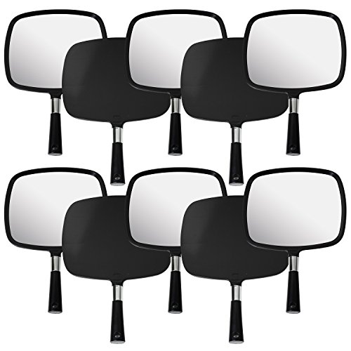 Mirrorvana Large & Comfy Hand Held Mirror (Black), Pack of 10