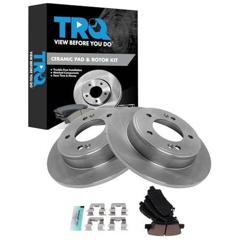 Image of TRQ Rear Brake Pad and Rotor Set Ceramic Compatible with 2019-2022 Kia Forte