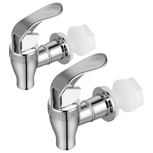 AOOTE Grifo para Dispensador de Bebidas de Repuesto, 2 Pcs Grifos para Dispensador de Bebidas, Reemplazo de Espita para Dispensador para Vino, Cerveza, Zumo, Café, Plata
