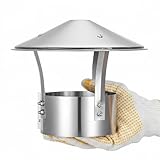 Sombrero Chimenea Redonda de Acero Inoxidable 75mm-315mm Sombrerete Chimenea Caperuza Salida Humos Plata Sombrerete Antilluvia Tapa de Chimeneas para Tubo de Techo(140mm)