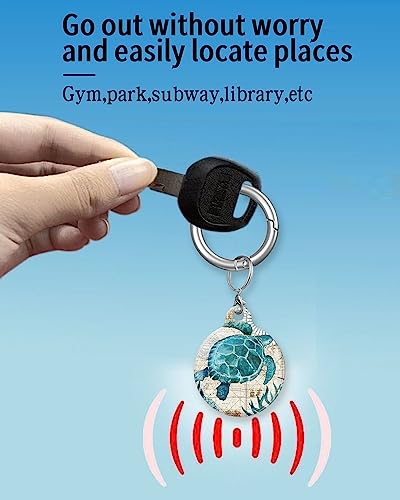 Image of ZEKICE AirTag Holder with Anti-Scratch Protective Cover,Securely Attach to Your Keys,Bag or Pet Collar(Sea Turtle)