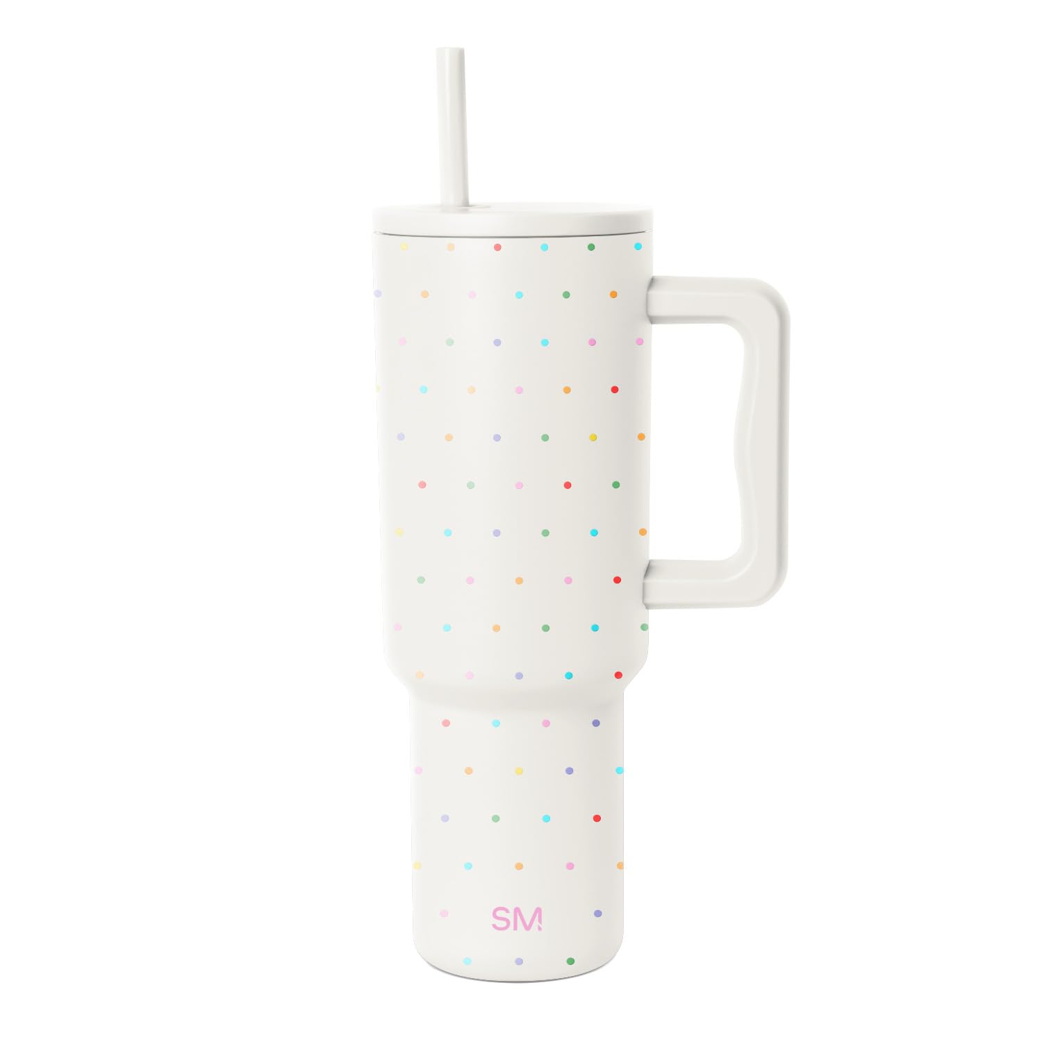 Simple Modern Tumbler with Handle and Straw | 40oz | Polka Dot