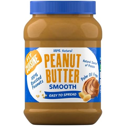 Fit Cuisine Premium Peanut Butter Smooth - Source of Protein, Palm Oil Free, Contains Roasted Peanuts, Easy to Spread, No Preservatives, Vegan, Halal & Kosher Certified, 1kg Cover