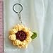 Handmade Crochet Sunflower Keychain Key Ring Knitted Flower Purse Charms