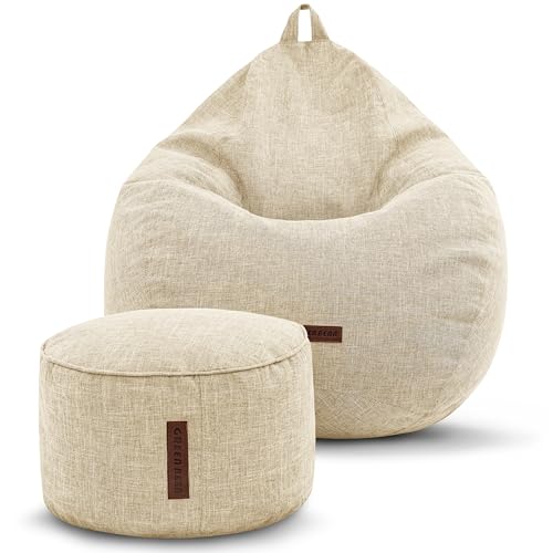 Green Bean 2er Set Indoor Sitzsack + Hocker mit EPS-Perlen Füllung -...
