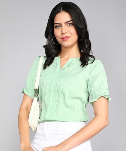 Image of Stylistico Summer Puff Half Sleeve Formal Top for Office wear Women Short Tops for Party Stylish Western Top Casual top for Womens Tops for Jeans