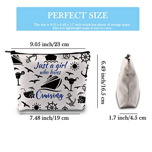 Cruise Trip Vacation Gift Family Cruise Gift Just a Girl Who Loves Cruising Travel Makeup Bag Cruising Lover Gift (Loves Cruising Bag EU) - Image 2