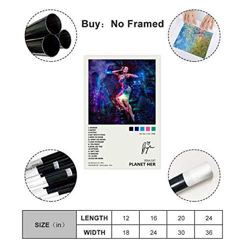Wanmly Doja Poster Cat Planet Her Music Album Cover Signed Limited Poster Canvas Poster Wall Art Decor Print Picture Paintings For Living Room Bedroom Decoration Unframe:12X18Inch(30X45Cm) #TOP1
