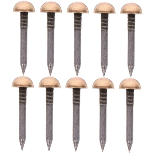 Unomor 10pcs Antique Brass Door Nails Sofa Nails Decorative Furniture Tacks Trim Nails Decoration Upholstery Nail Decor Copper Fixing Nail Sofa Tack