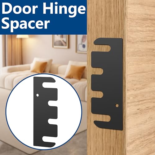Image of 16 Pcs 4 Inch Hardware Door Hinge Shims,Stainless Steel Door Hinge Spacer with Coated Finish,Doors Hinge Shims Hinge Spacer for Repair Kit,0.03 Inches Thick