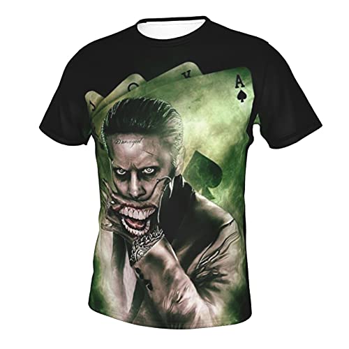 JierJi Joker Men s Classic Crewneck Cool 3D Printed T-Shirts,Fashion Graphic Athletic Tee Tops