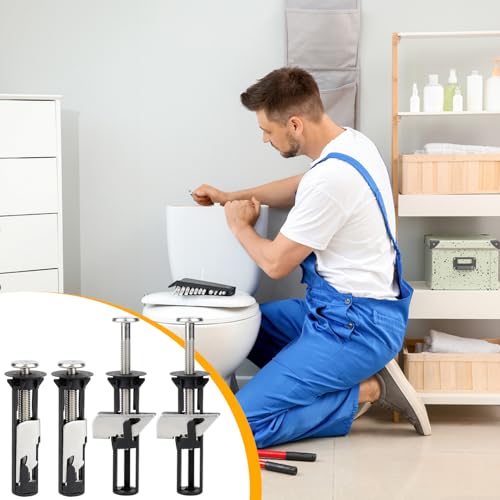 4 Stück M5 WC Sitz Schrauben Set, Robust und Einfach zu Bedienen, Toilettensitz Befestigung, Breites Anwendungsspektrum, Toilettendeckel Befestigung, für WC-Sitzbefestigung (Schwarz)