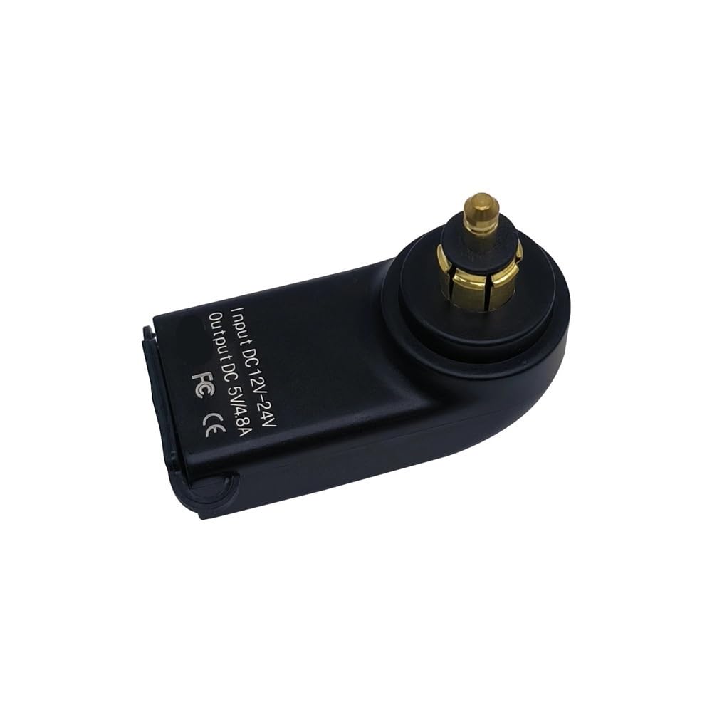 Wodoodporna ładowarka 12 V do motocykla z podwójnym portem USB, gniazdo wtykowe DIN do motocykla czarno-białego