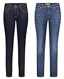 liebevoll gestaltete Details MAC Melanie - 2er Pack Damen Jeans in Verschiedene Farbvarianten, Größe18:W34/L30, Farbe:D801+D845