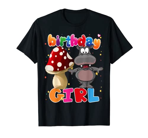 Hippo Birthday Girl It's my birthday Girl Hippo Party Camiseta