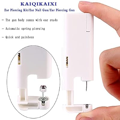 2 Boxes 2PCS Ear Nail Gun Disposable Aseptic Household Ear Piercing Gun Portable Ear Piercing Gun Group Ear Piercing Tools (New Generation) (4MM, 5MMSilver)
