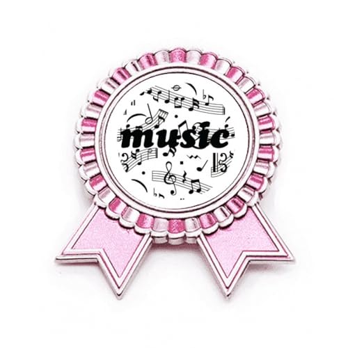 Broche notes de musique rose Art déco en métal pour sublimer vos tenues