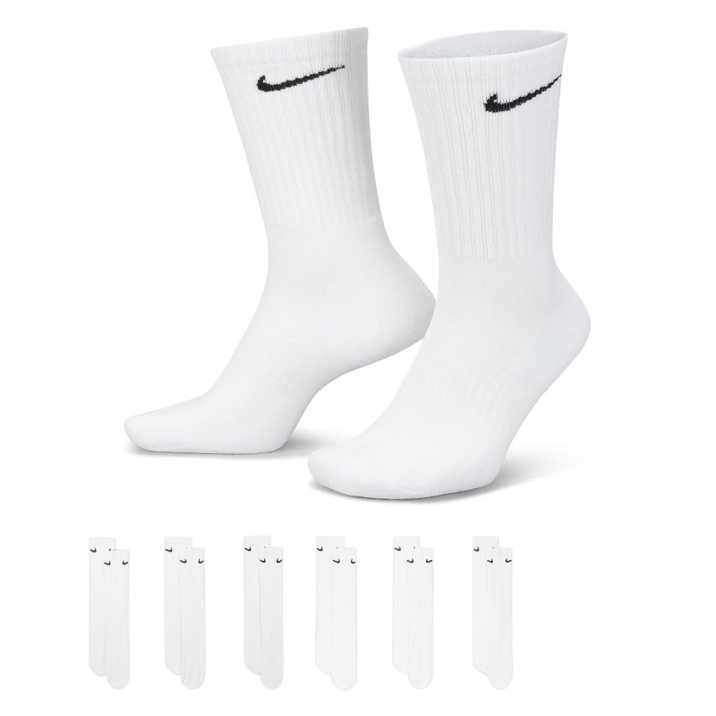 NIKE 6 Paar Socken Herren Damen Weiß Grau Schwarz Tennissocken Sparset SX7664