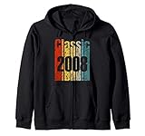 classic 2008 12 years old retro 12th birthday gift born 2008 felpa con cappuccio
