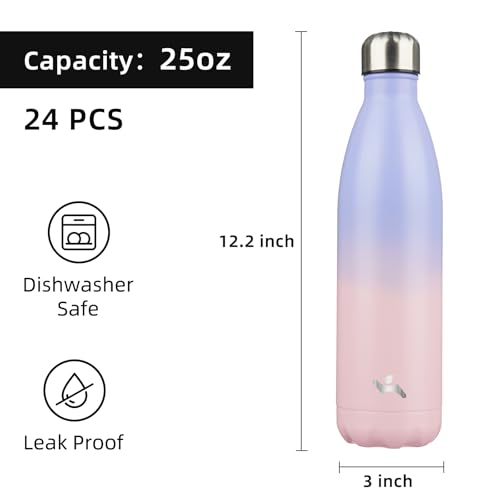 Image of Konokyo 24 Pack 25 oz Insulated Stainless Steel Water Bottle