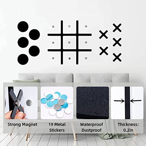 Magnetic Tic Tac Toe Wall-Mount Game, Hallway Decor,Playroom Decor，Game Room Decor, Modern Wall Decals for Kids Room,Classroom&Offices,Best Gift for Family, Friends (no Punching)