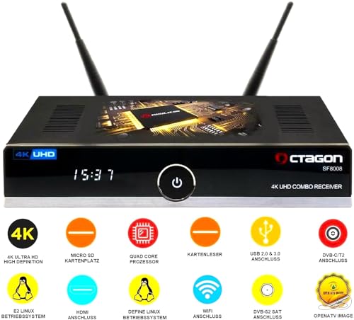 Récepteur E2 Linux OCTAGON SF8008 UHD 4K décodeur Combo DVB-T2 DVB-S2X PVR - 2