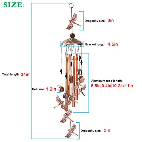 Ymxbl Outdoor Dragonfly Wind Chimes Decoration, Gift For Mom, Dragonfly Wind Bell, Indoor Dragonflies Windchimes, Wind Catcher, Aluminum Dragonfly Chime, Home Decor Mobile Windchime, Garden Wind Chime #TOP2