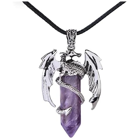 Pendant Necklace Decorative Women Men Animal Dragon Design Necklace Jewelry Accessory Trendy Purple Cover