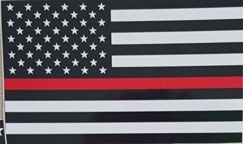 Thin Red Line Decal for Jeep Wrangler Tattered Distressed USA American Flag USA Made (Black Matte)