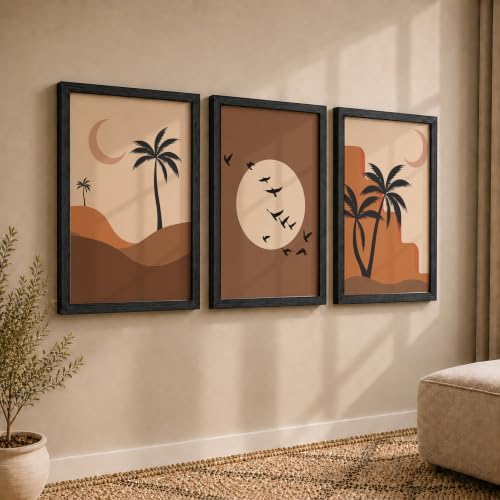 Image of NoWorries Coconut palm tree nature wall paintings for living room /Wall hangings for home decor, Wall art framed poster art prints (Theme-minimal) multicolor frame (Art-16, 17x25inch)