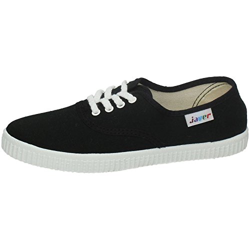 JAVER 60 Bambas Lonas Negras Mujer Zapatillas Negro 38 Cover