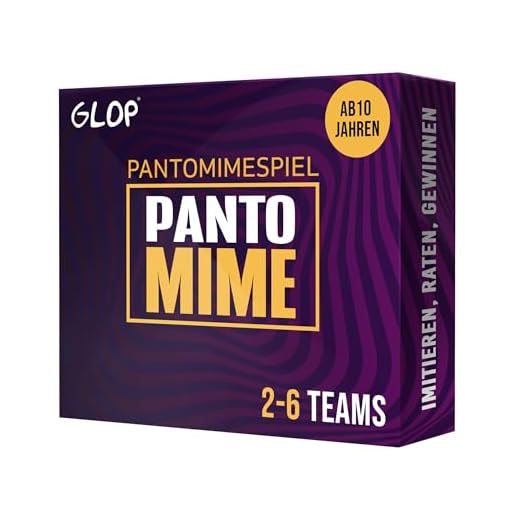 Glop Mimik - Pantomime Spiel - Brettspiele für 2-6 Teams - Partyspiel und Familienspiel ab 8 Jahren - Gesellschaftsspiele für die Ganze Familie - Spiele für Erwachsene - Kartenspiele