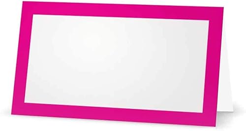 Miniatura 1 de Tarjetas de lugar de color rosa intenso fucsia - Artículos de papelería para eventos de fiesta (50)