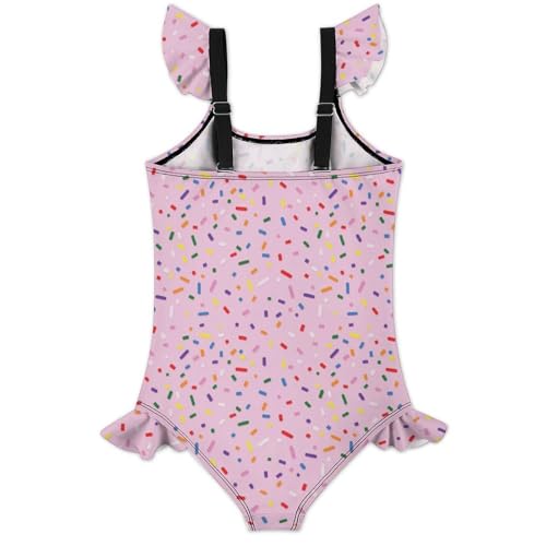 Image of Girls One Piece Swimsuit Macaroni Cheese Pasta Food Ruffles Swimwear Bathing Suits 3-12 Years