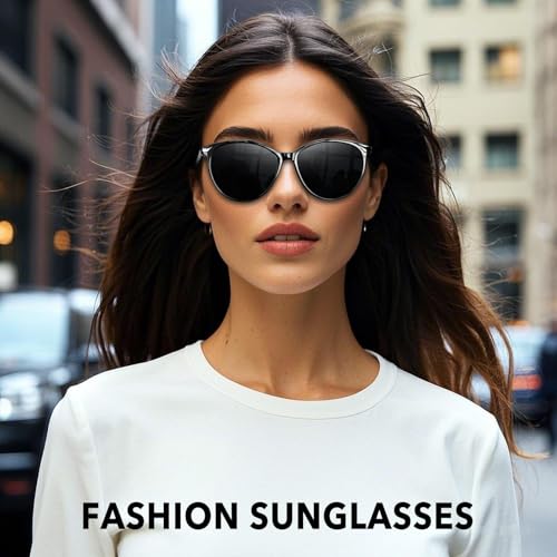 OPTOFENDY Sunglasses Womens Trendy Square Cat Eye Sun Glasses UV400 Protection, Shopping Cycling Driving3