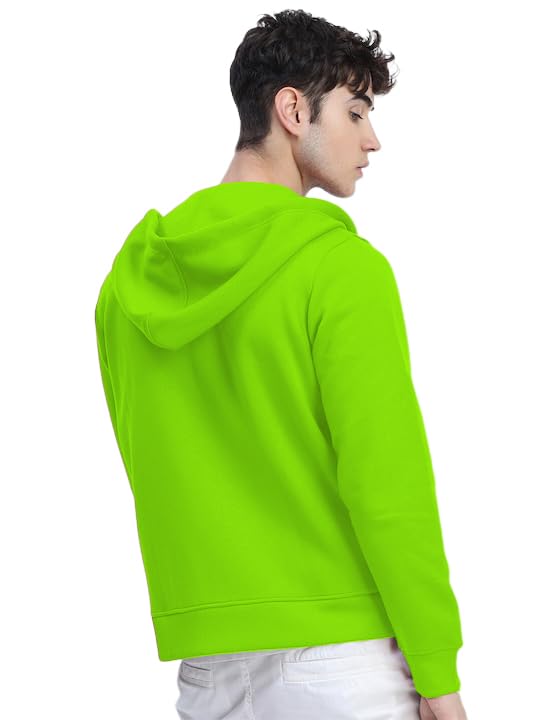Image of LAZYCHUNKS Men's Cotton Blend Zipper Hooded Sweatshirt | Full Sleeve Hooded Neck Jacket | Regular Fit with Kangaroo Pocket | Stylish Winter Wear for Men