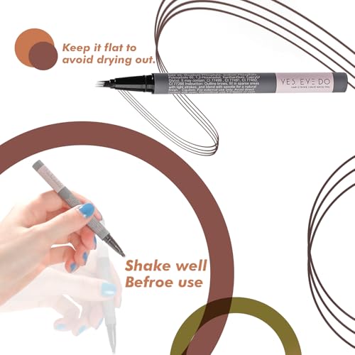 Image of Black Brown Eyebrow Pencil with 4-Prong Micro-Fork Tip, Microblading Dark Brown Eyebrow Pen for Women, Create Natural, Defined Brows, 24H Long Wear YES.EYE DO (Shadow Granite-Black Brown)