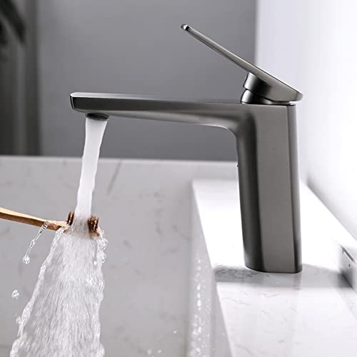 Robinet de salle de bain monotrou noir mitigeur lavabo haut