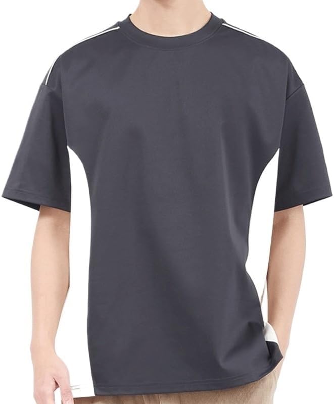 Outdoor Thin Basic Short Sleeve Casual Quick-Drying Round Neck T-Shirt Breathable Polyester Pullover Vest(Gray,XX-Large)