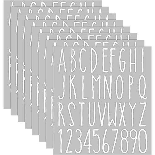 Autocollants alphabet en vinyle blanc imperméable pour organiser la maison DIY