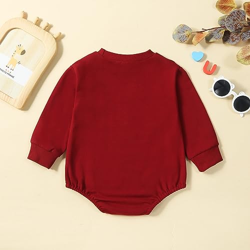 Newborn Baby Girl Boy Christmas Outfit Sweatshirts Romper Santa Oversized Long Sleeve Bodysuit Onesie Baby Clothes3