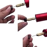 USB Mini Ensemble de perceuses électriques pour outil rotatif en aluminium résine avec 6 Kit d'épingle électrique pour micro-ondes DIY Projets de forage Fabrication d'artisanats à porte-clés (rouge, presse-perceuses)