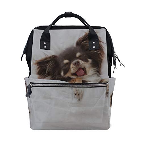 Nette Chihuahua Hund Tier Große Kapazität Wickeltaschen Mama Rucksack Multi Funktionen Windel Pflegetasche Tote Handtasche Für Kinder Babypflege Reise