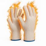 Utilisation polyvalente: gant four anti chaleur Peut être porté pendant la cuisson, la friture, la tenue de casseroles, de cheminées, la manipulation de grilles à fumée, les grillades et le vélo
