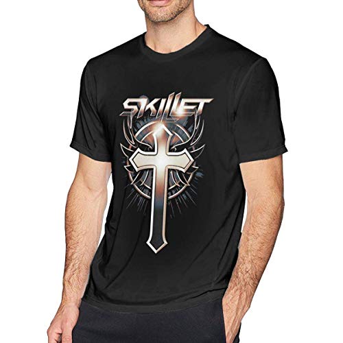 Preisvergleich Produktbild QIAOJIE Herren Skillet Band T-Shirt mit Rundhalsausschnitt, trendiges Shirt