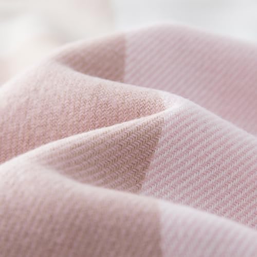 CALVIN & OLIVIA Super Soft Cashmere-Like Touch Lightweight Scarf – Cozy Winter Accessory & Perfect Holiday Gift for Men & Women - Pink White Check - Thumbnail 3