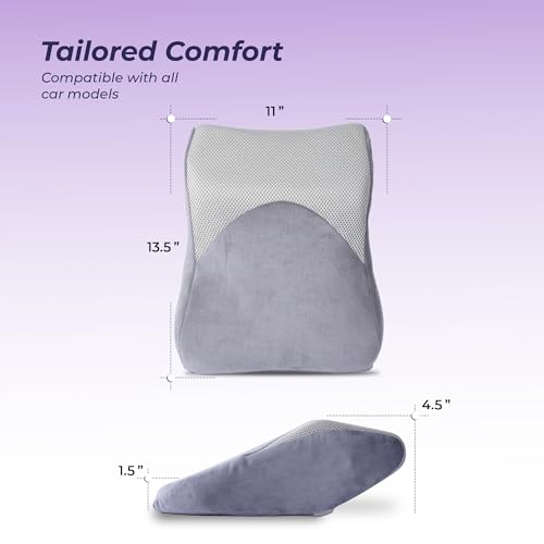 Image of Billebon Memory Foam Car Neck Pillow | Universal Headrest Cushion| Mesh Soft Fabric Hybrid| Adjustable Strap Buckle| Removable Cover| Orthopaedic Neck Support| Driving Comfort Pain Relief (Pack of 1)